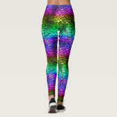 Leggings Gay pride LGBT Rainbow Wet Look Mermaid Tail (Dos)