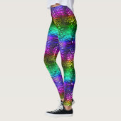 Leggings Gay pride LGBT Rainbow Wet Look Mermaid Tail (Gauche)