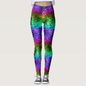 Leggings Gay pride LGBT Rainbow Wet Look Mermaid Tail (Devant)