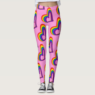 Leggings Gay pride mignon de motif de coeurs de drapeau