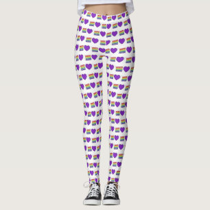 Leggings Gay pride Purple Heart Rainbow Mariage Cake Love