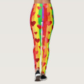 Leggings Gay pride Valentine Coeurs et rayures arc-en-ciel (Dos)
