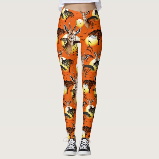 Leggings Gazelle Antelope africaine animal sauvage (Devant)