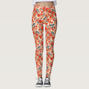 Leggings Geais bleus et vignes d'automne