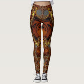 Leggings ~ Geel, bruin en grijs (Voorkant)