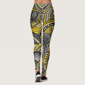 Leggings, geel en grijs Zendole Pattern Leggings (Achterkant)