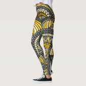 Leggings, geel en grijs Zendole Pattern Leggings (Links)