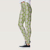 Leggings - Gehaakte spiraal in groen op wit (Links)