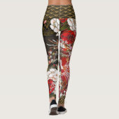 Leggings Geisha japonais Fondo de feuille d'or (Dos)