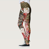 Leggings Geisha japonais Fondo de feuille d'or (Gauche)