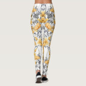 Leggings gele makreelbloemen (Achterkant)