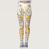 Leggings gele makreelbloemen (Voorkant)