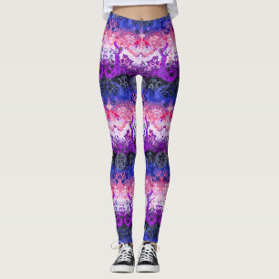 Leggings Genderfluide Dragon Damask - Genderfluide Fierté D