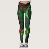Leggings Genesis Green Art Abstrait (Devant)