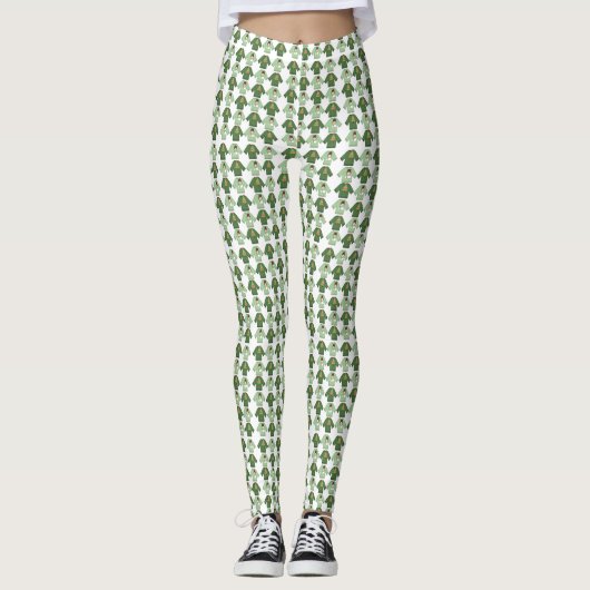 Leggings Génial Joyaux de Noël, Vert (Devant)