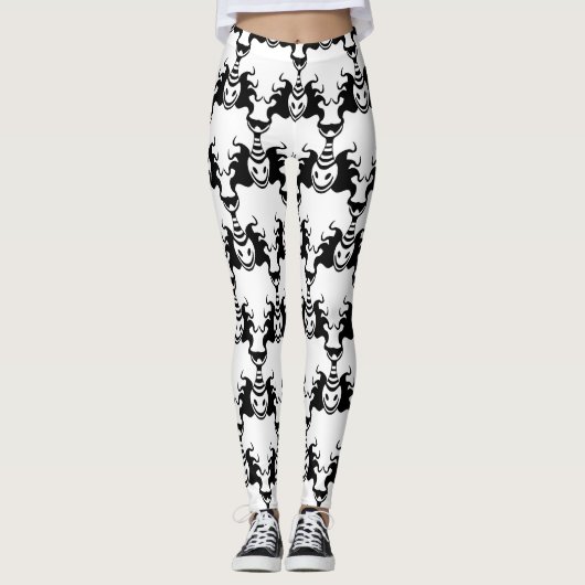 Leggings Genie Ghost Sortant de Lampe Motif sans couture (Devant)