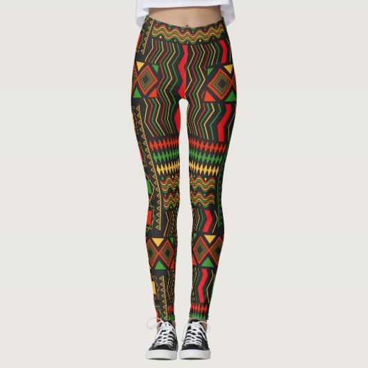 Leggings Géo tribale africaine à la mode Abstraite (Devant)