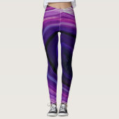 Leggings Géode Violet Tourbillonnant Tombé (Devant)