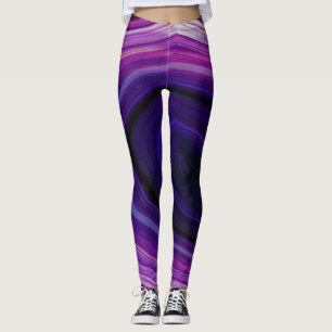 Leggings Géode violette à torsion tombante