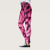 Leggings Géodes d'âge à quartz rose motif abstrait (Gauche)