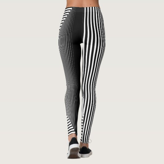 Leggings geometric black and white pattern (Dos)