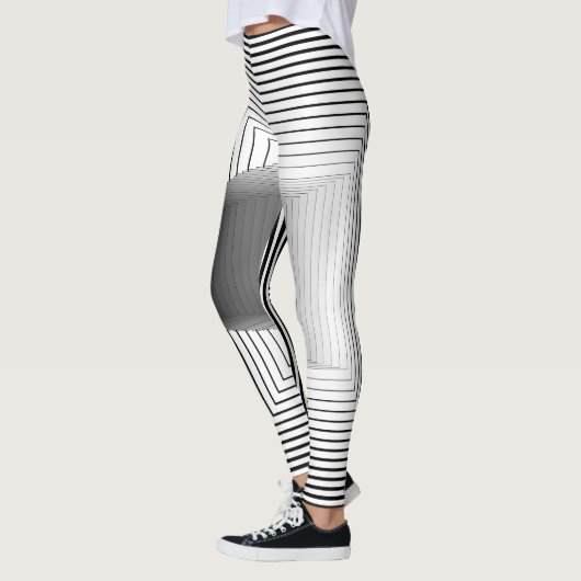 Leggings geometric black and white pattern (Gauche)