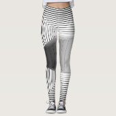 Leggings geometric black and white pattern (Devant)
