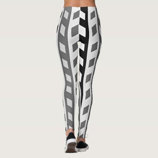 Leggings Geometric Design, gray, black, white, (Dos)