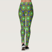 Leggings Géométrie Blue Green Hexagon Vision (Dos)