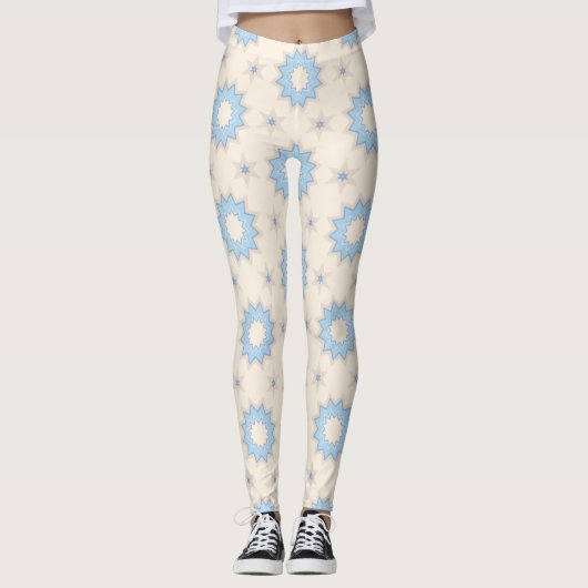 Leggings Géométrie Blue Starburst (Devant)