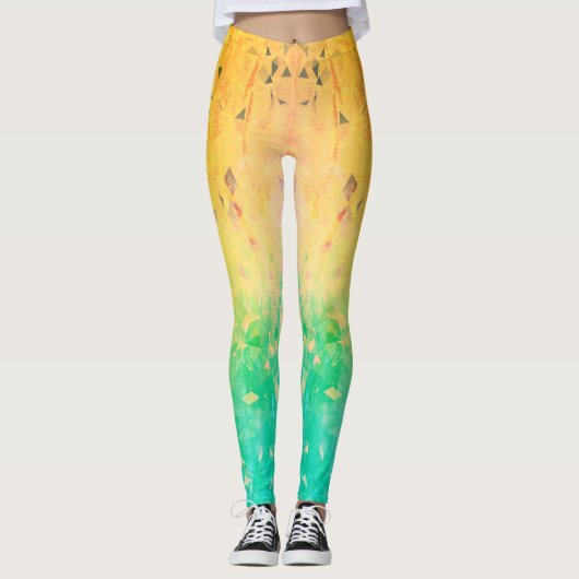 Leggings Géométrie - citron vert (Devant)