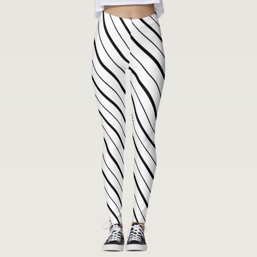 Leggings Géométrie de ligne noire simple (Devant)