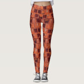 Leggings Géométrie orange et rouge (Devant)