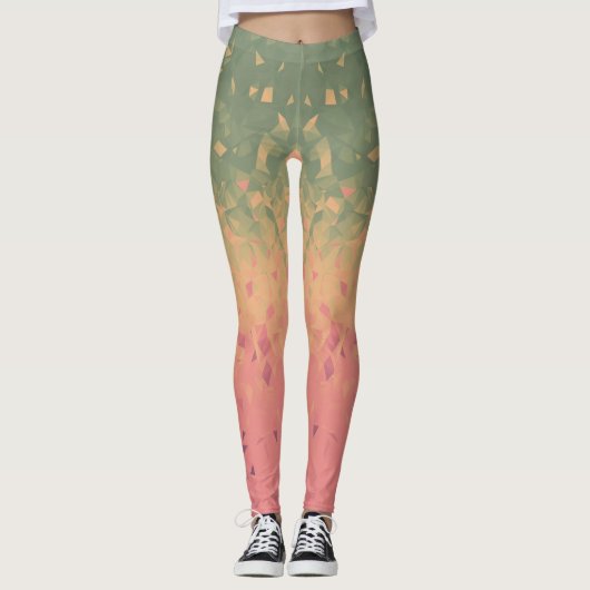 Leggings Géométrie - pastèque (Devant)