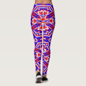 Leggings Géométrie rouge, blanche et bleue (Dos)