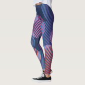 Leggings Géométrie tropicale : Conception nocturne violette (Gauche)