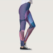 Leggings Géométrie tropicale : Conception nocturne violette (Droite)