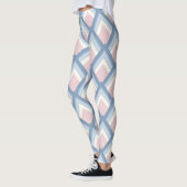 Leggings géométrique Abstraite, bleue, rose et blanc cassé (Gauche)