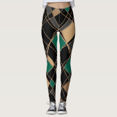 Leggings Géométrique, abstraite, noire (Devant)
