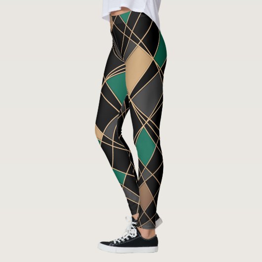 Leggings Géométrique, abstraite, noire (Gauche)