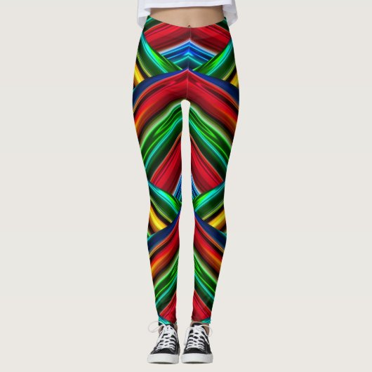 Leggings Géométrique fluorescent (Devant)