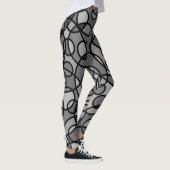 Leggings Géométrique gris de rétro noir de guêtres (Droite)