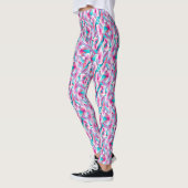 Leggings Géométrique rose et bleu doux (Gauche)