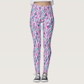 Leggings Géométrique rose et bleu doux (Devant)