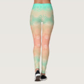 Leggings Géométrique verte, pêche, melon et corail (Dos)