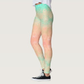 Leggings Géométrique verte, pêche, melon et corail (Gauche)