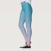Leggings géométriques à dégradé bleu et violet pou (Gauche)