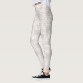Leggings géométriques beige clair pour femmes (Gauche)