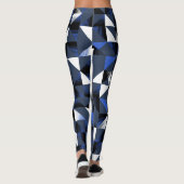 Leggings géométriques bleu/blanc pour femmes (Dos)