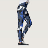 Leggings géométriques bleu/blanc pour femmes (Droite)